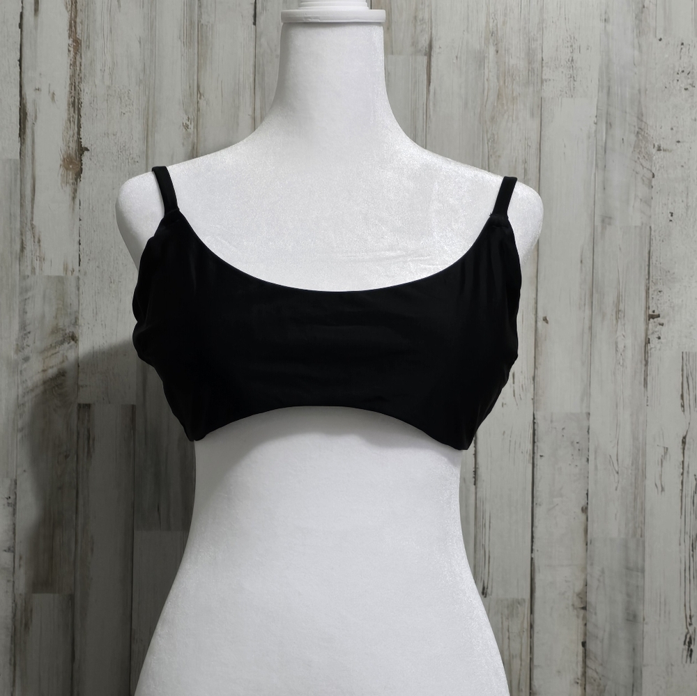 Aerie Black Scoop Bikini Swim Top Size XL